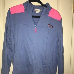Vineyard Vines Blue and Pink Half Zip